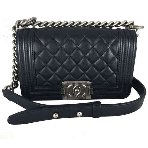 chanel boy small black